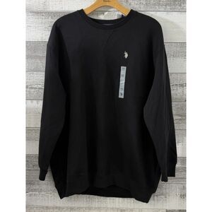 U.S. Polo Assn. Men's 2XL Big and Tall Luxury Feel Long Sleeve Black Sweatshirt